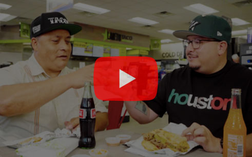 Customers eating with Mando Rayo in Laredo Taco Company 3