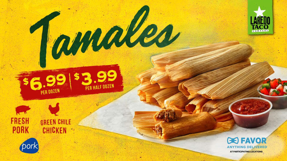 Tamales - $6.99 Per Dozen, $3.99 Per Half Dozen